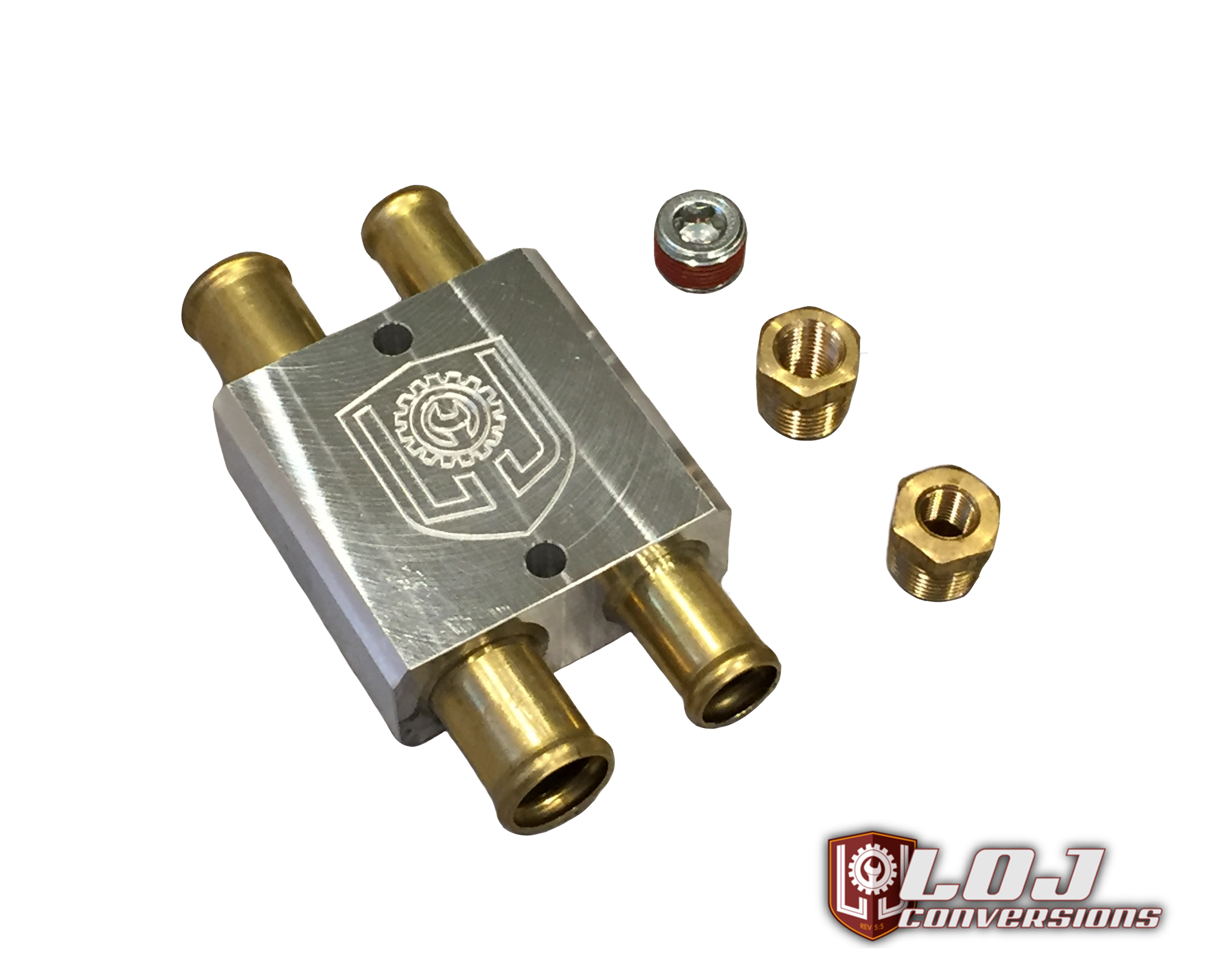 thumbnail image 2 of 3/4" Solid Brass 4-Way Manual Heater Control Valve For Cars - 19mm Barb, Includes 4 Clamps, Bypass & Improve Cooling 2 of 14